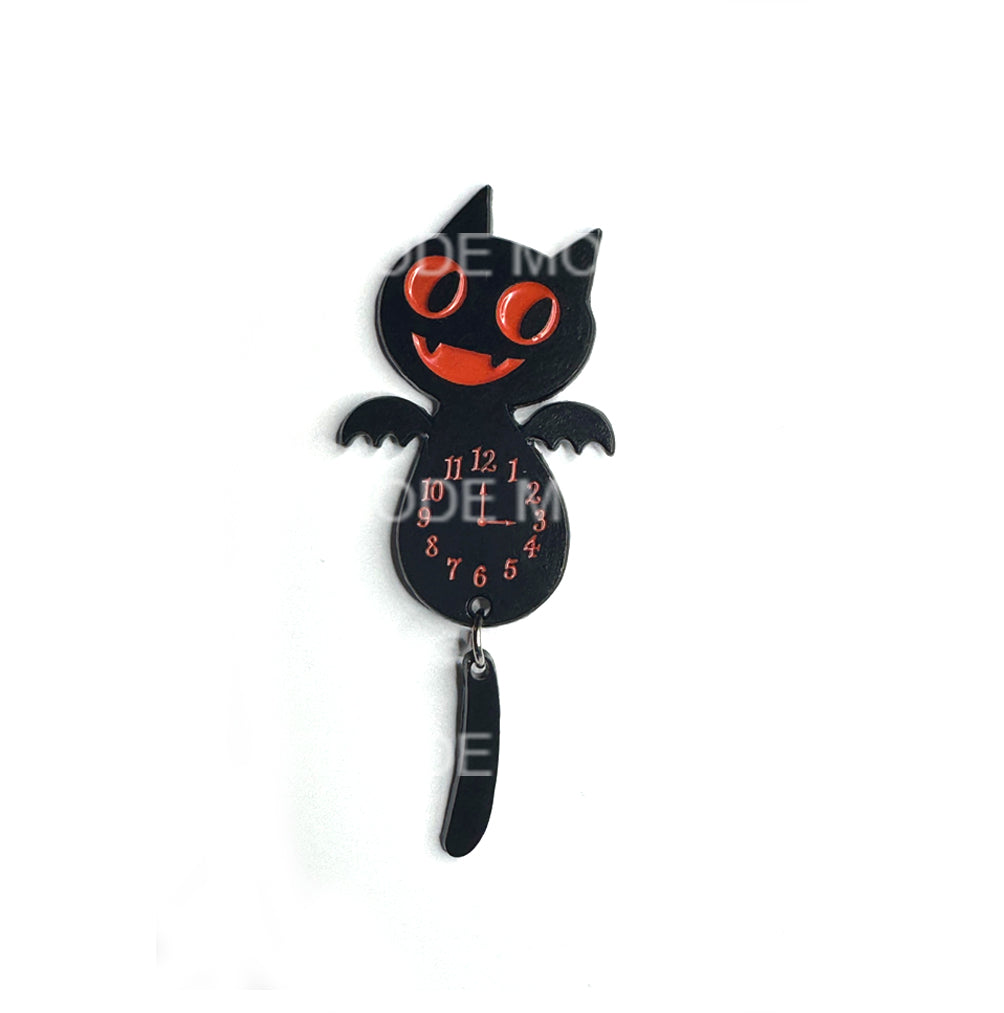 New for SDCC 2025! Enamel Pin: Bat Cat Clock