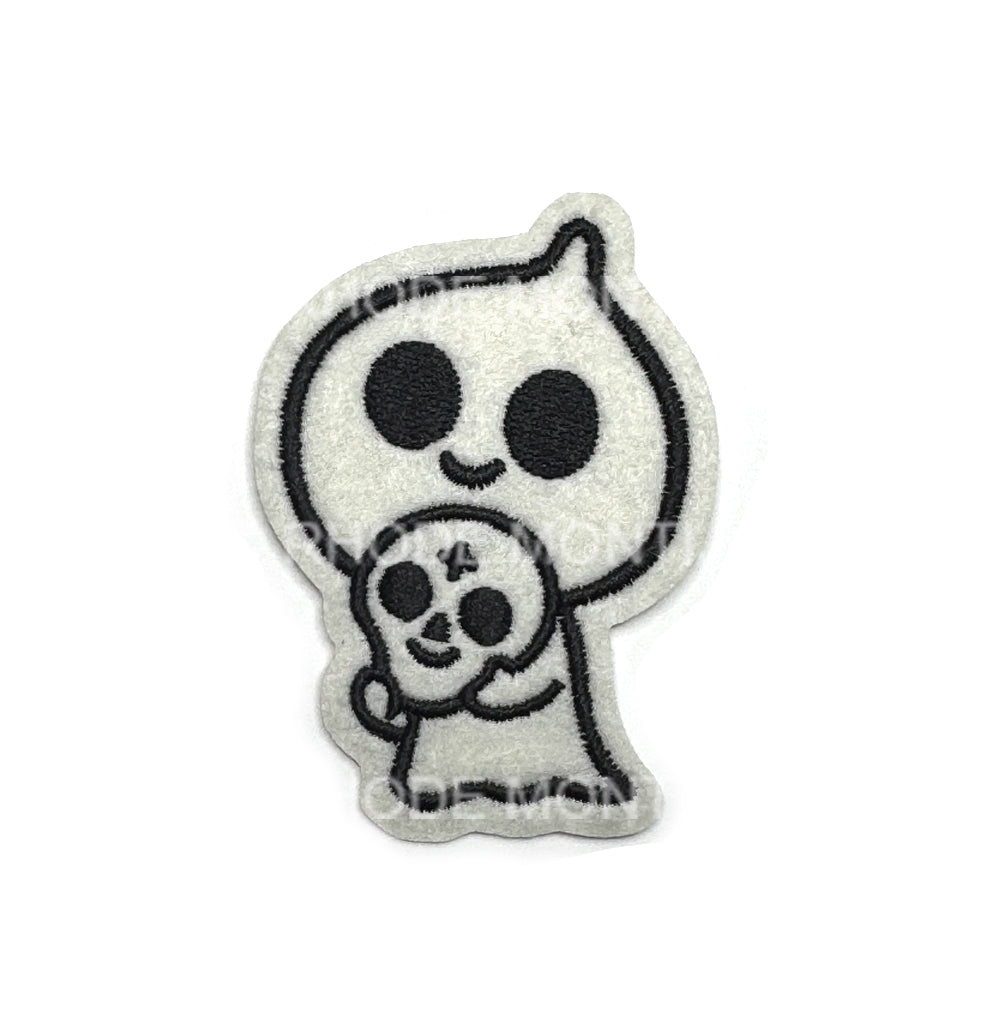 New for SDCC 2025! Vintage Style Felt Iron-On Patch: GHOST AND SKULL