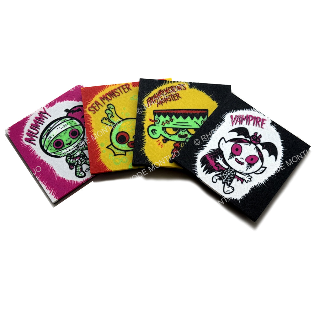 SDCC 2026 New 4 piece Monster Coaster Set with Coaster Holder