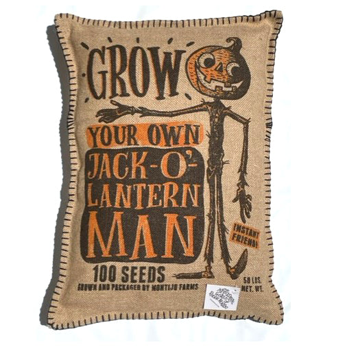 .New! Decorative Pillow Cushion: Grow Your Own Jack-O'-Lantern Man