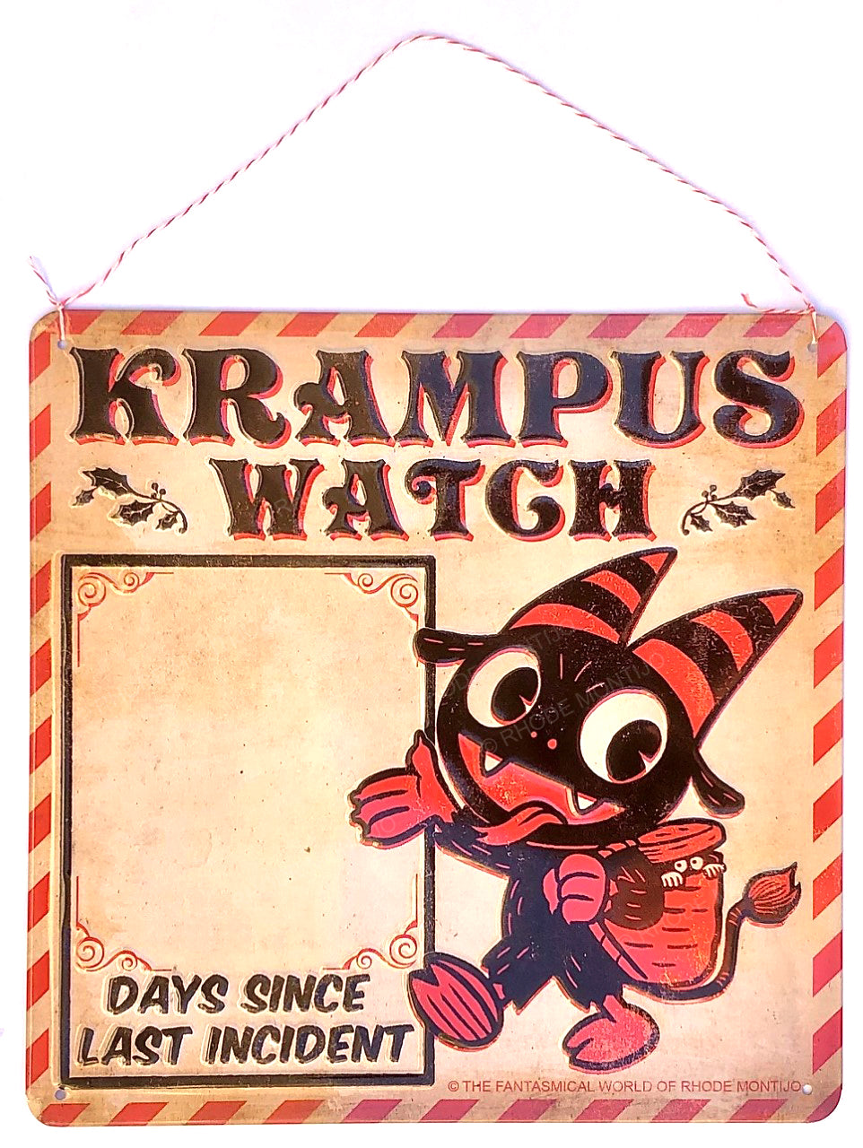 KRAMPUS WATCH Embossed Tin Sign