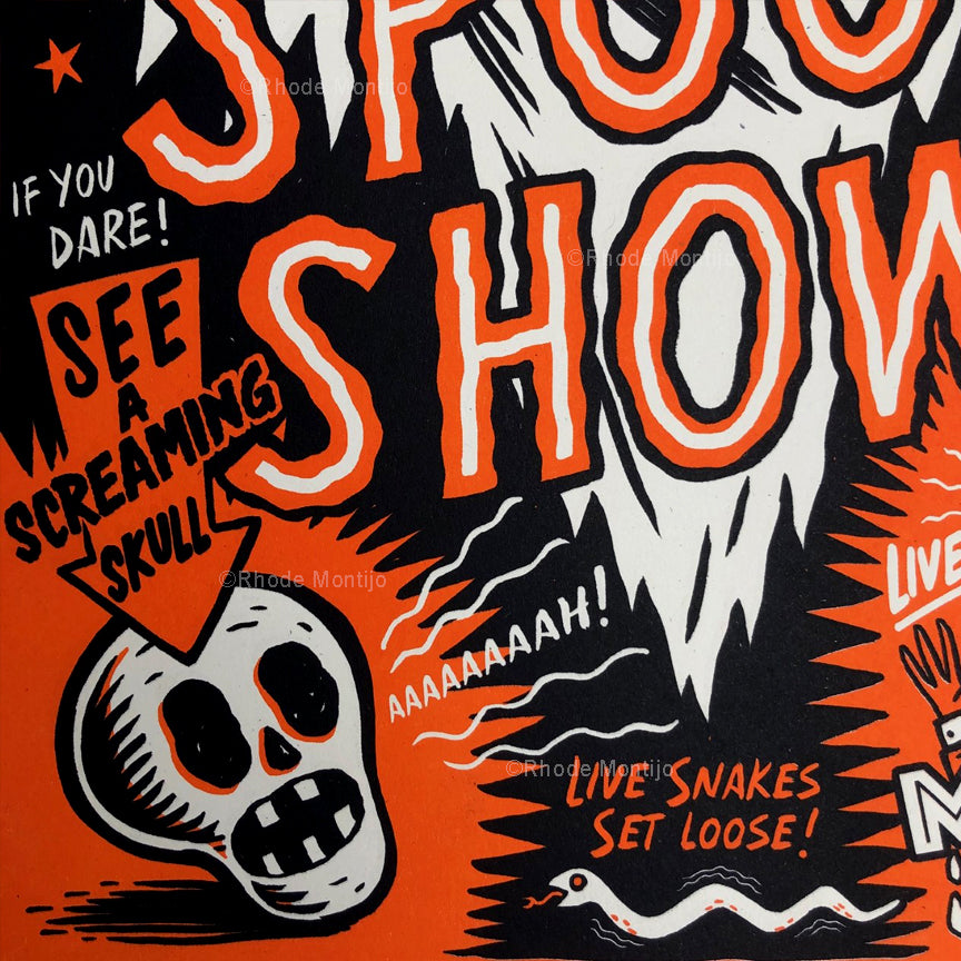 11" x 17" Signed Risograph Print: SPOOKSHOW -BACK IN STOCK!