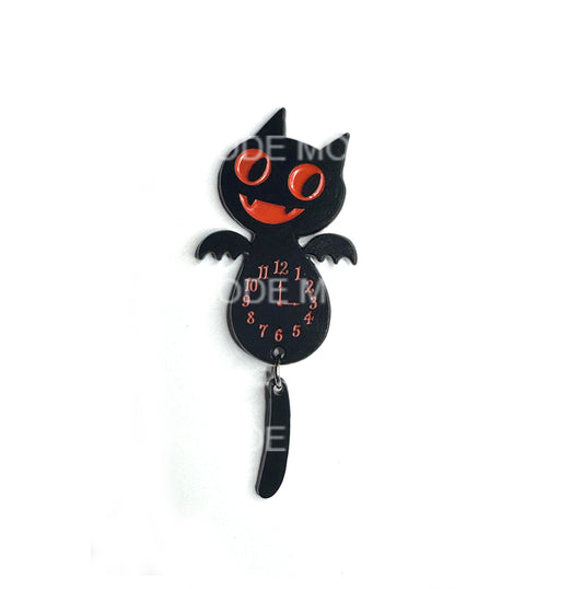 New for SDCC 2025! Enamel Pin: Bat Cat Clock
