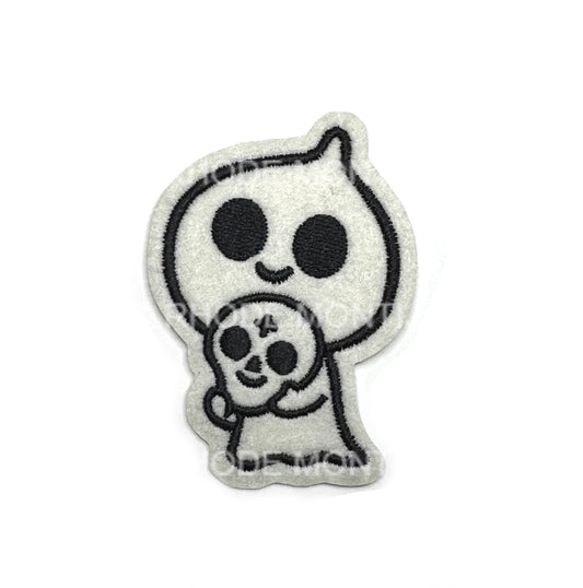 New for SDCC 2025! Vintage Style Felt Iron-On Patch: GHOST AND SKULL