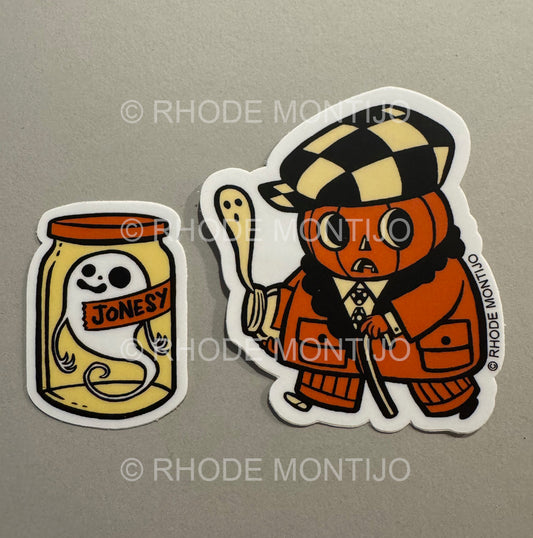 New for SDCC 2025 Sticker Pair: CHESTER GHOST COLLECTOR and JONESY