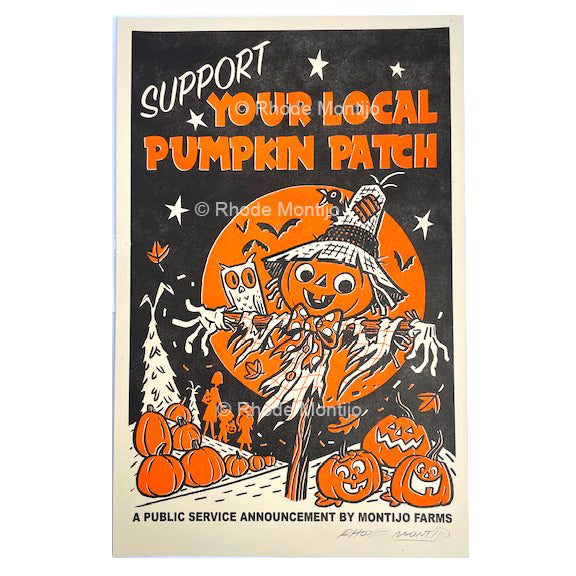 .New! SDCC 2024 11" x 17" Signed Risograph Print: SUPPORT YOUR LOCAL PUMPKIN PATCH