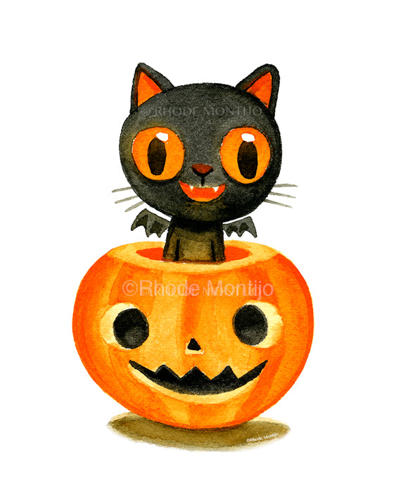 8" x 10" Signed Print: BAT CAT AND JACK (Back In Stock!)