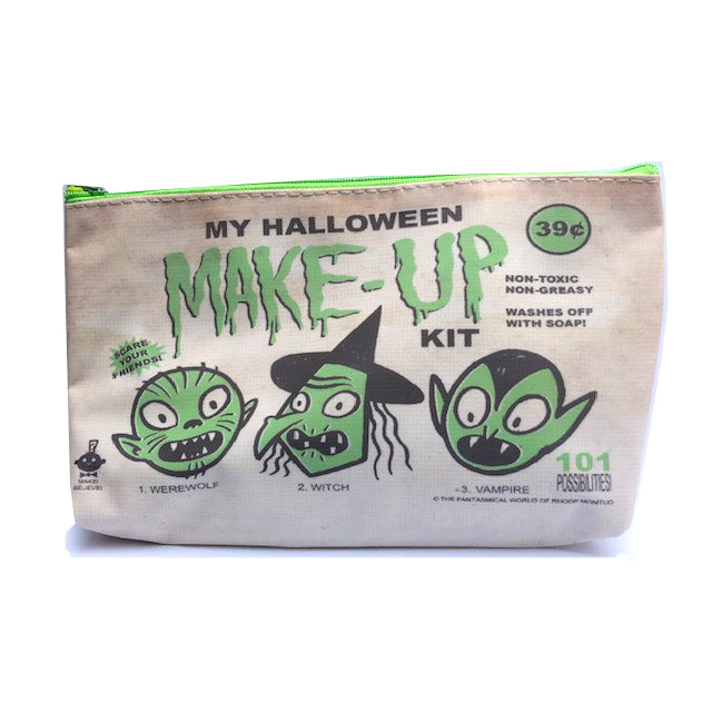 Cosmetic Bag/Pencil Bag: MY HALLOWEEN MAKE-UP KIT- Green Color Way